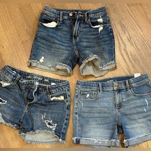 LOT of 3 size 14 girls denim shorts.